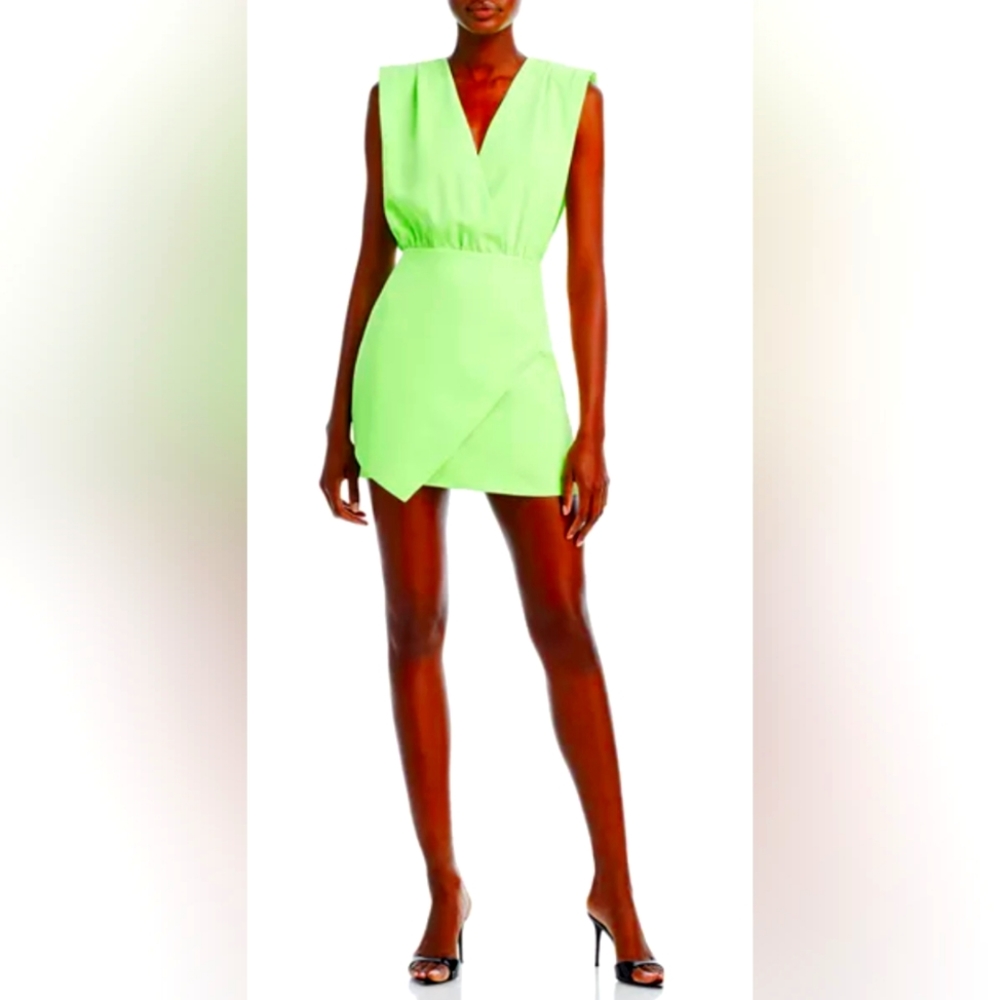 Amanda Uprichard Contessa Sleeveless mini dress Limeade Size XS New NWT